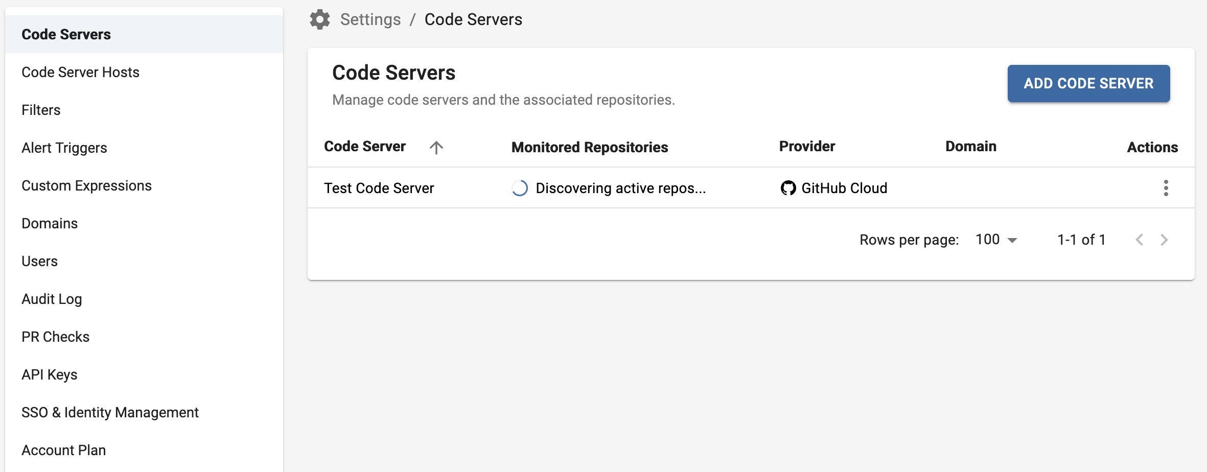 BluBracket starting its initial repo scan after adding a GitHub org.